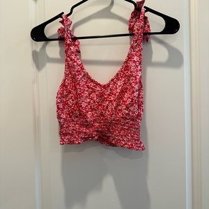 red hollister crop top